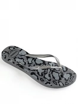 Image of Havaianas Slim Animals Flop Flop - Grey/Silver, Size 5, Women