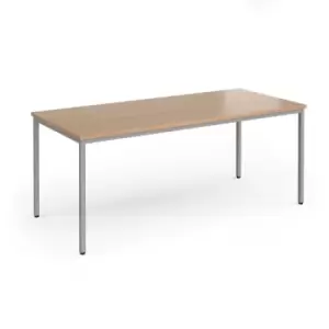 Image of Flexi 25 rectangular table with silver frame 1800mm x 800mm - beech