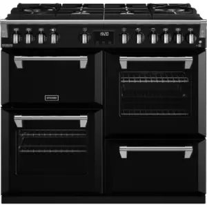 Image of Stoves Richmond Deluxe ST DX RICH D1000DF GTG BK 100cm Dual Fuel Range Cooker - Black - A Rated