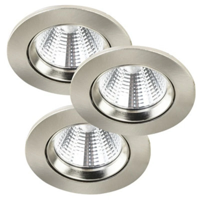 Image of Nordlux Fremont Metal Downlight 3 Pack Silver,mains Led