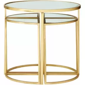 Image of Premier Housewares - Farran 5Pc Champagne Finish Iron Tables