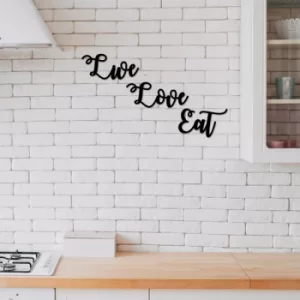 Image of Live Love Eat Black Decorative Wooden Wall Accessory