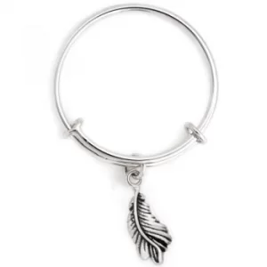 Image of Ladies Chrysalis Silver Plated Spirited Feathers Expandable Ring