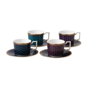 Image of Wedgwood Byzance Accent Cup and Saucer Set of 4