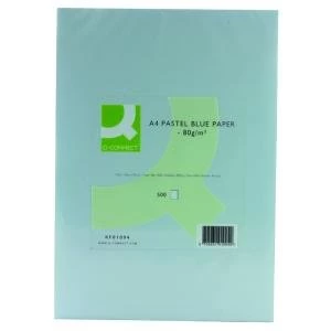 Image of Q-Connect Blue Coloured A4 Copier Paper 80gsm Ream Pack of 500 KF01094