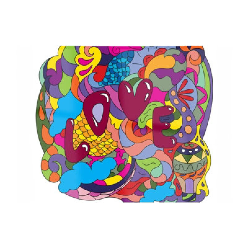 Image of Warren Reed Designer Motley Doodling Love Glass Chopping Board