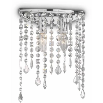 Image of Ideal Lux Rain Clear - 2 Light Indoor Wall Light Chrome, E14