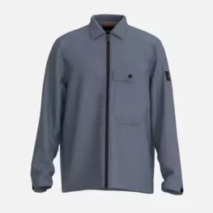 Image of BOSS Orange Mens Lool 1 Zip Shirt - Bright Blue - M