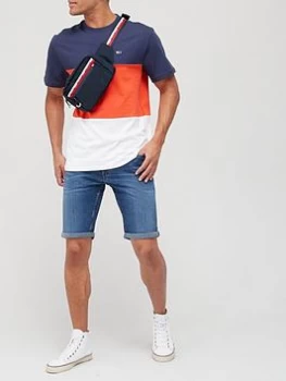 Image of Tommy Jeans Classic Colour Block T-Shirt - Multi , Multi, Size S, Men