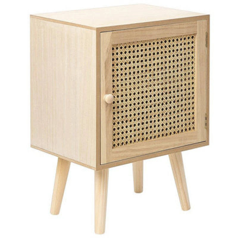 Image of Beliani Bedside Table Almo Light Paulownia