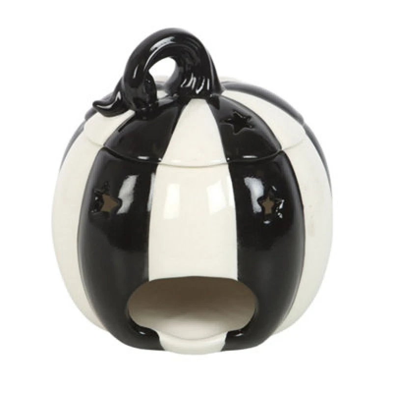 Image of Something Different Something Different Strange & Unusual Striped Pumpkin Oil Burner in Black One Size Unisex 5063750988894