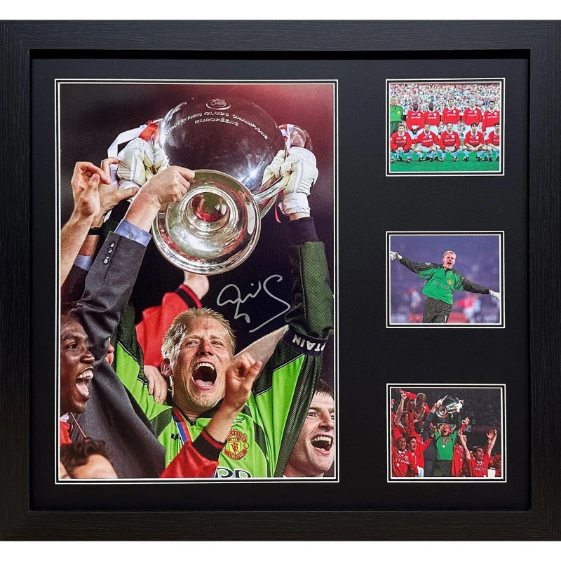 Image of AllStarSignings Ltd Schmeichel signed 1999 Manchester United photo Red unisex One Size