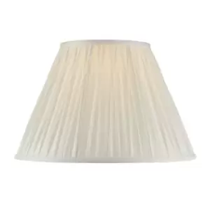 Image of Tapered Cylinder Lamp Shade - Vintage White Silk - 60W E27 or B22 GLS - e10074