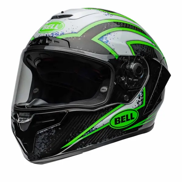Image of Bell Race Star DLX Flex Xenon Gloss Black Kryptonite Full Face Helmet Size S