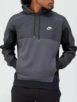 Image of Nike Sportswear Colourblock Overhead Hoodie - Black