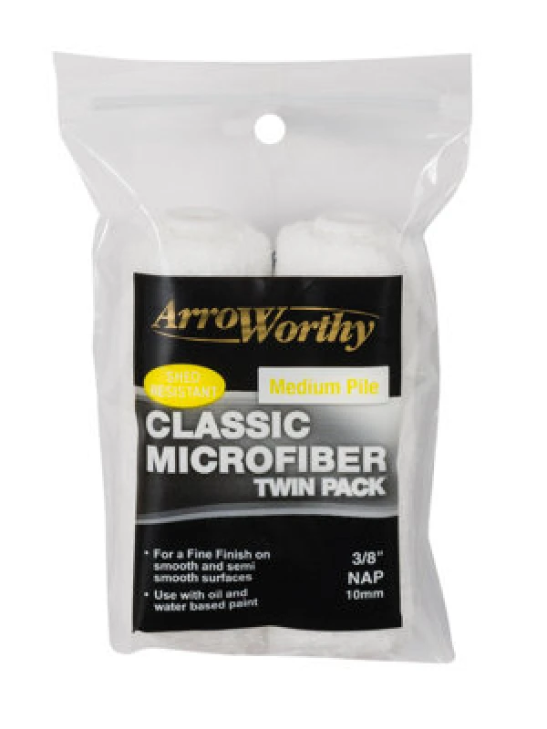 Image of Arroworthy Classic Microfiber Mini Roller Refill - Medium Pile - 4" (2 Pack)