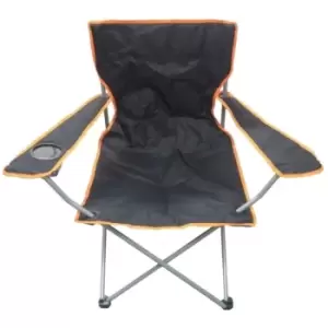 Image of Black & Orange Lightweight Folding Camping Beach Captains Chair