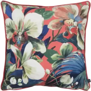 Image of Moorea Floral Cushion Coral / 55 x 55cm / Polyester Filled