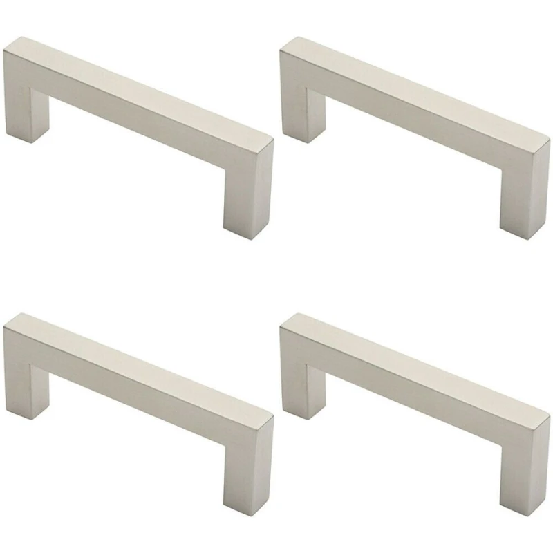 Image of Loops 4x Square Mitred Door Pull Handle 169 x 19mm 150mm Fixing Centres Satin Steel Metallics unisex