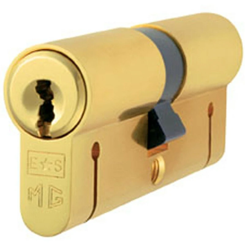 Image of Loops 70mm Euro Double Cylinder Lock Keyed to Differ 15 Pin Polished Brass Door Metallics unisex