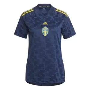 Image of adidas Sweden Euro Away Jersey 2022 Womens - Blue