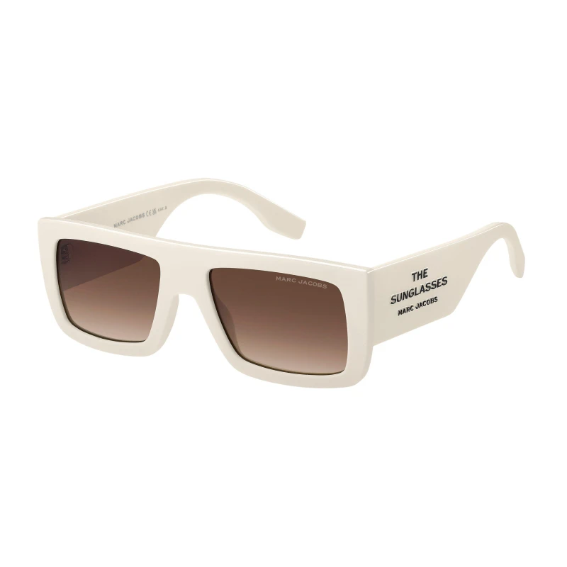 Image of Marc Jacobs Rec Flat Top Round Sunglasses Ivory unisex 53 cm