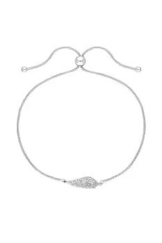 Image of Sterling Silver 925 Cubic Zirconia Wing Toggle Bracelet