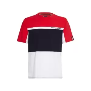 Image of Tommy Sport Colour Block T Shirt Mens - White