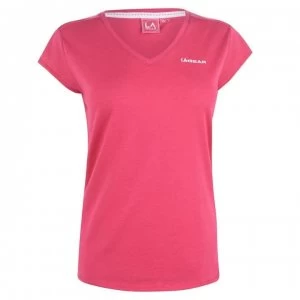 Image of LA Gear V Neck T Shirt Ladies - Brt Pink