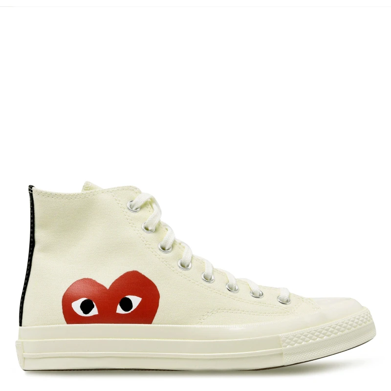 Image of Comme des Garcons PLAY Chuck Logo High Top Trainers White 2 male 7 (40)