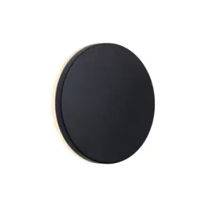 Image of Artego Round LED Outdoor Flush Wall Lamp Black, IP54, 3000K