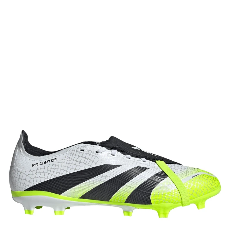 Image of adidas Predator League Fold-Over Tongue Firm Ground Football Boots White/Blk/Lemon male 10.5(45.3)