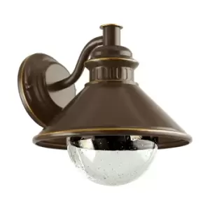 Image of IP44 Outdoor Wall Light Brown & Copper Steel Shade 1 x 40W E27 Bulb