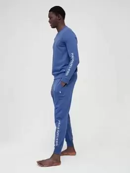 Image of Polo Ralph Lauren Vertical Logo Lounge Pants, Light Navy, Size L, Men