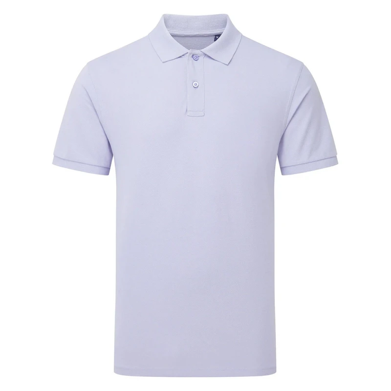 Image of Asquith & Fox Mens Plain Short Sleeve Polo Shirt in Lavender Size: Small Lavender Male S