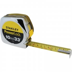 Image of Stanley Classic Powerlock Tape Measure Imperial & Metric 10ft / 3m 19mm