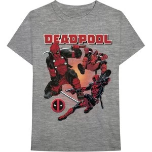 Image of Marvel Comics - Deadpool Collage 1 Mens Medium T-Shirt - Grey