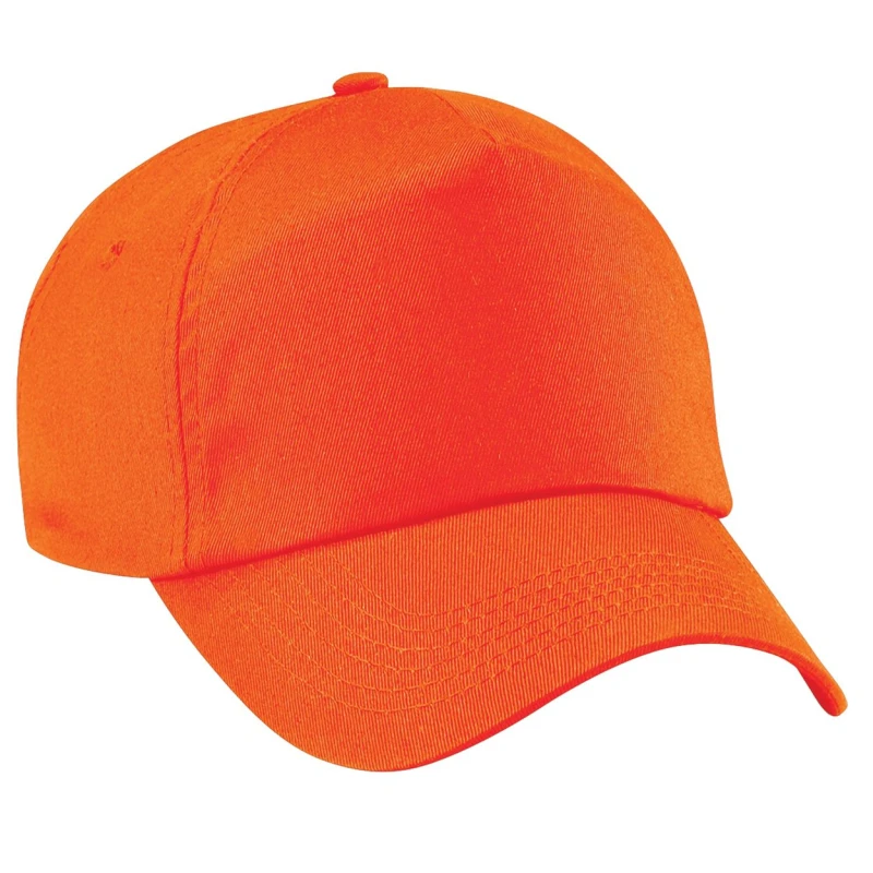 Image of Beechfield Beechfield Men Plain Original 5 Panel Baseball Cap in Orange Orange One Size Male 5055747774245