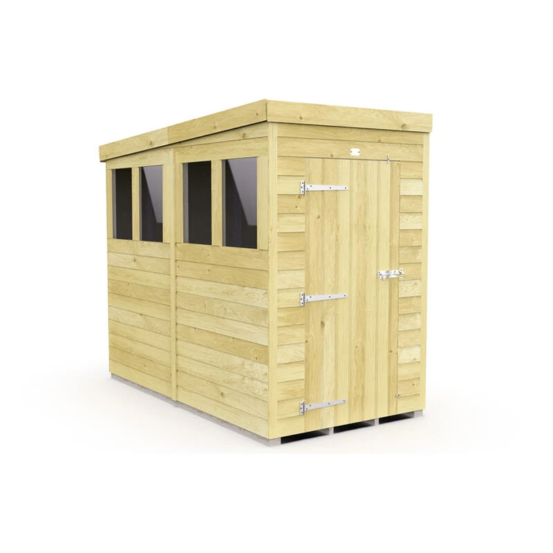 Image of Flat Pack Sheds DIY Sheds 4 x 8 Pent Shed, Brown 4X8PFF