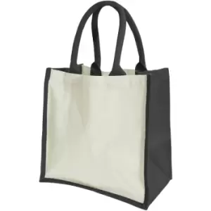 Image of Westford Mill Printers Midi Jute Bag (14 Litres) (Pack of 2) (One Size) (Black) - Black