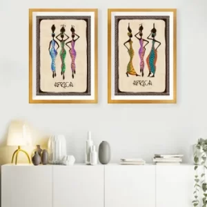 Image of SET_094 Multicolor Decorative Framed Painting (2 Pieces)