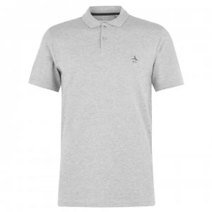 Image of Original Penguin Raised Rib Short Sleeve Polo Shirt - Grey 080