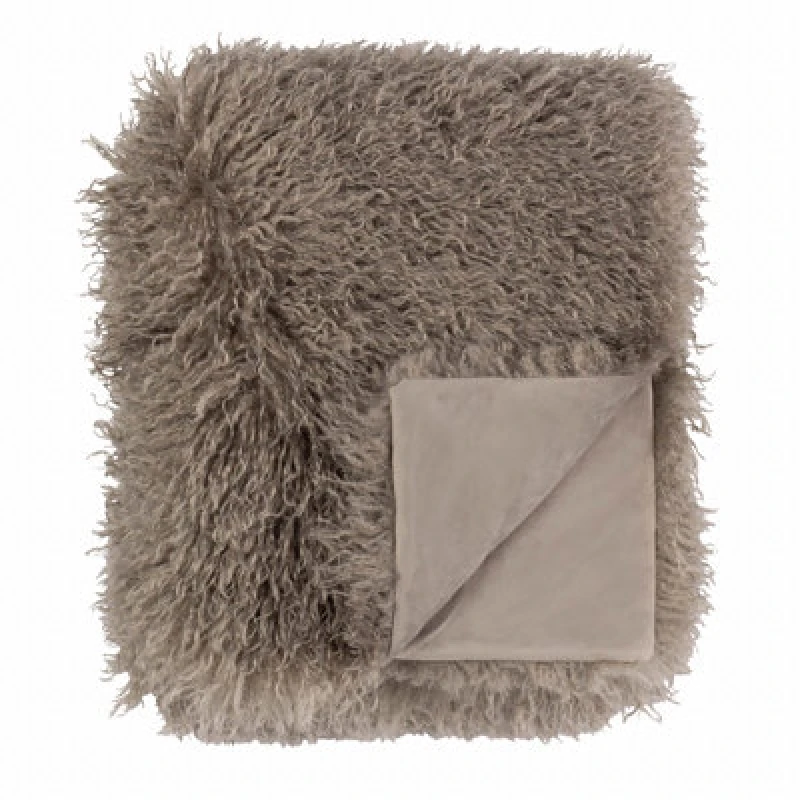 Image of Furn. Rowan Faux Fur Throw Mocha