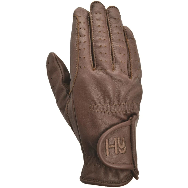 Image of Hy5 Mens Synthetic Leather Riding Gloves in Brown Size: XL Brown Male XL