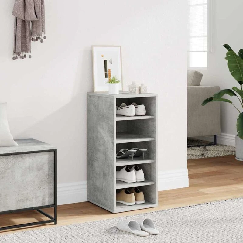 Image of VIDAXL Shoe Cabinet Concrete Grey 31.5x35x70cm Engineered Wood Vidaxl 8720286646694