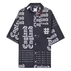 Image of 2022-2023 England Button-Down Soccer Top (Black)