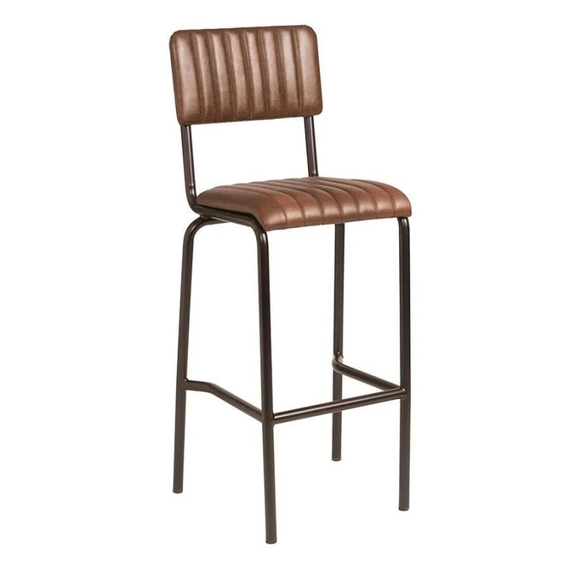 Image of netfurniture Creme Bar Stool - Ribbed - Lascari - Brown Brown