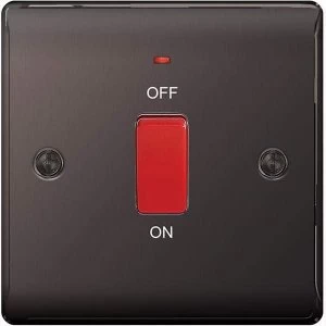 Image of BG Nexus Metal Black Nickel Double Cooker Switch With Power Indicator 45A - NBN74
