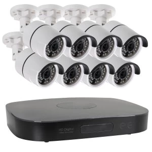 Image of electriQ 8 Camera 1080p HD CCTV System - No Hard Drive