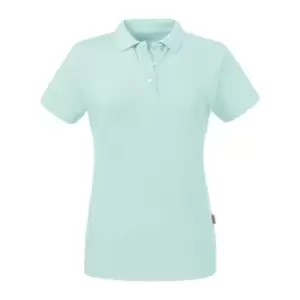 Image of Russell Womens/Ladies Pure Organic Polo (L) (Aqua)